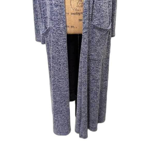 Lularoe Sarah Duster Cardigan Open Heathered Purple Pockets Cozycore Size Large - Picture 3 of 6